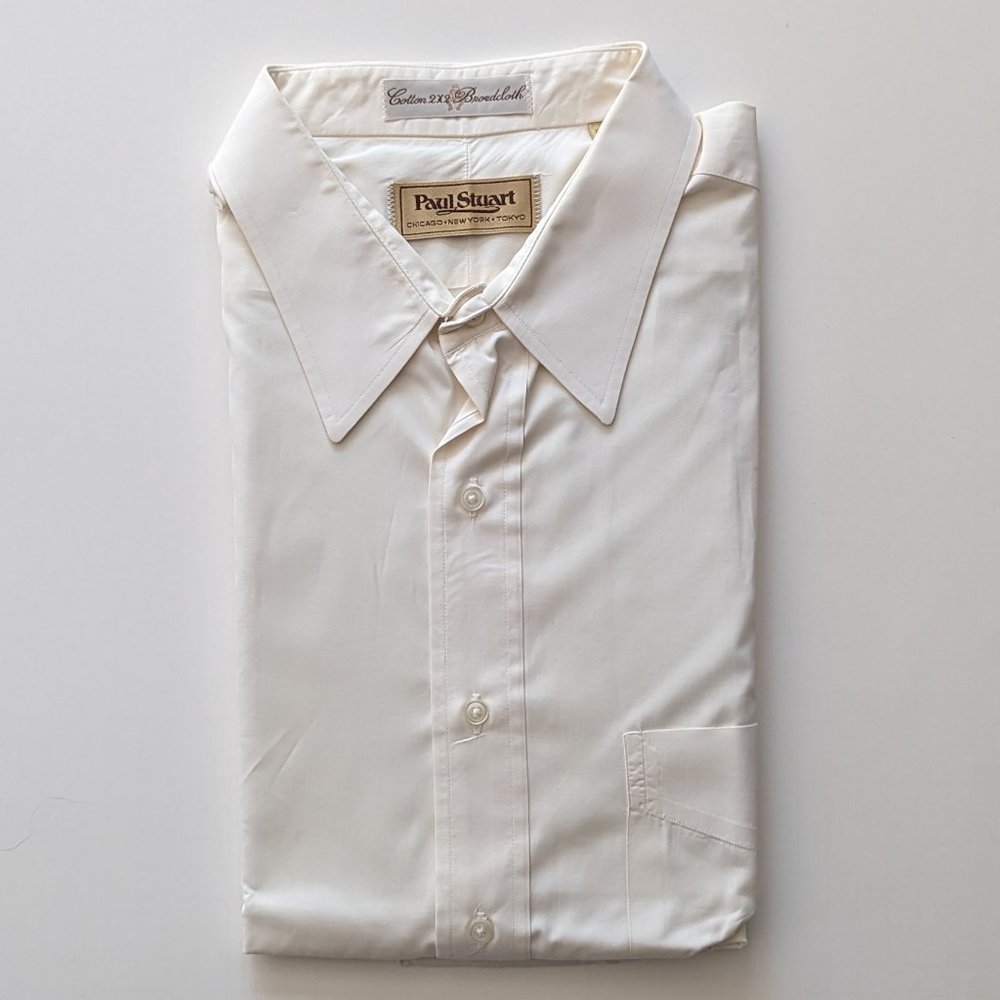 Paul Stuart Men's White Long Sleeve Dress Shirt Sz 17.5  35